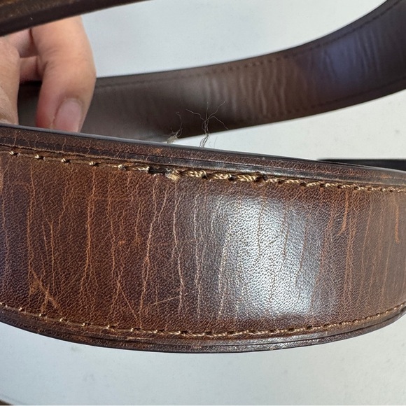 Classic Distressed Look Genuine Leather Brown Belt Size 40 - Picture 5 of 11